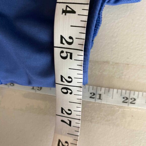 Lands End One Piece Swimsuit Womens 12 Blue Nylon Ruched Sides‎ - Picture 8 of 9